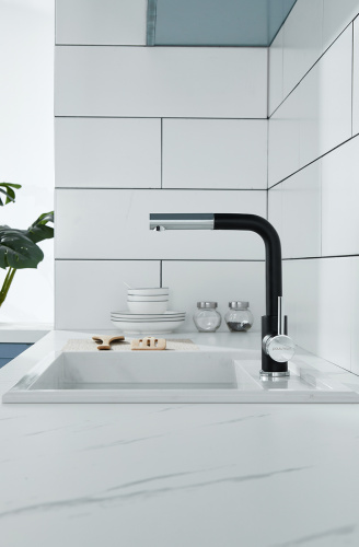 Смеситель для кухни Paulmark KASSEL Ka214311-401 на мойку черный/хром - фото 3